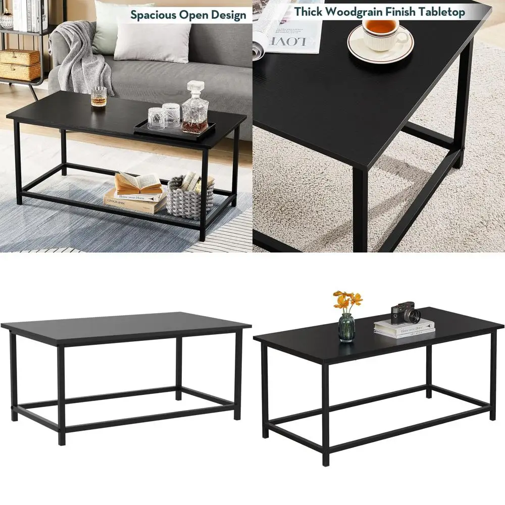 

Современный промышленный журнальный столик, минималистичный дизайн для гостиной или офиса, простая сборка, 39,37 x 19,69 x 17,72 дюйма.