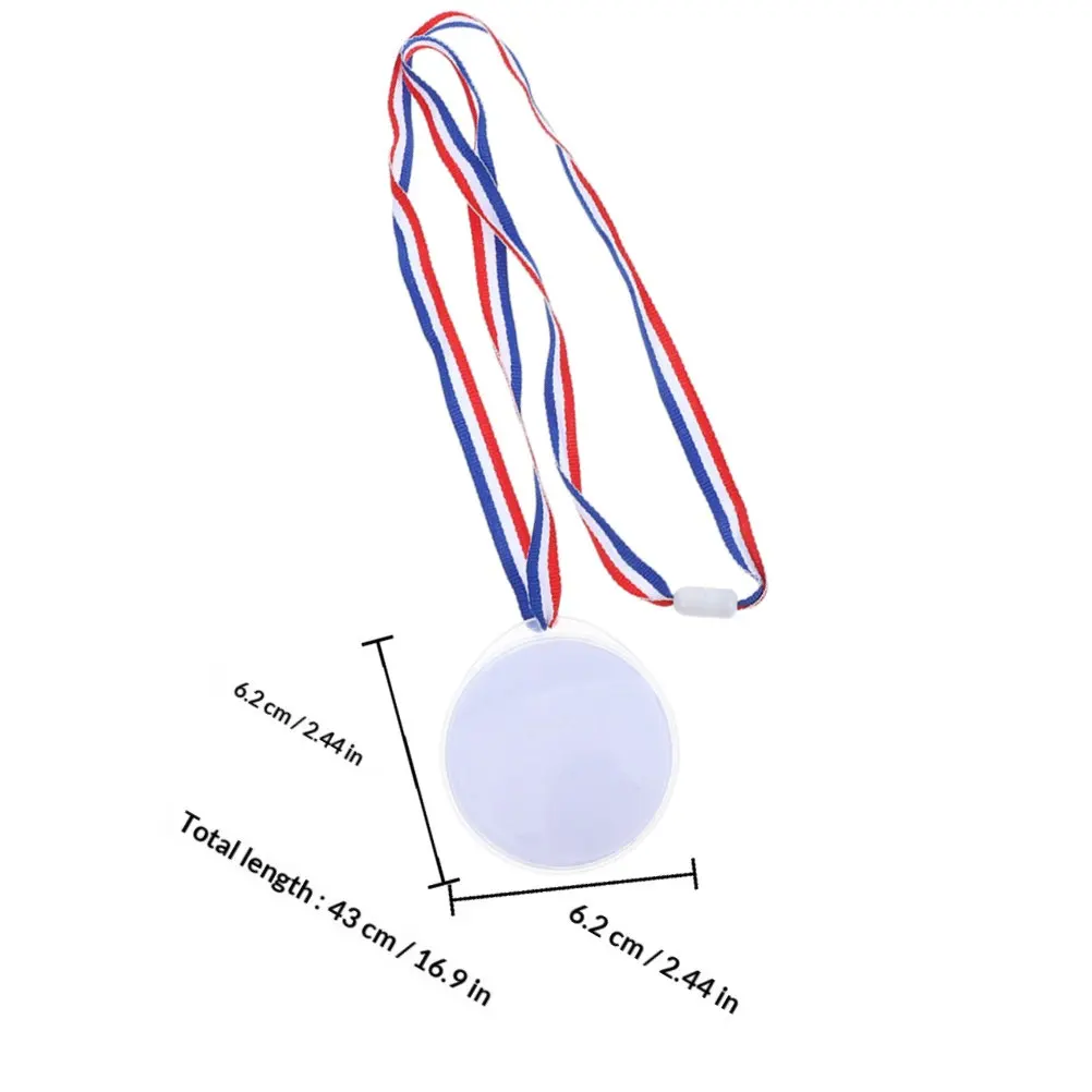 12pcs DIY Medal Shells with Colored Lanyards for Sports, School Events & Creative Awards