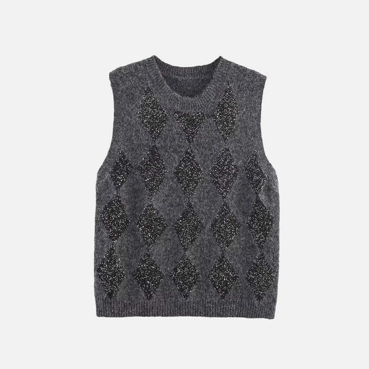 سترة نسائية محبوكة جديدة لخريف 2025، مناسبة للعمل، بنمط ماسي لامع، متعددة الاستخدامات وعصرية وذات طابع شخصي #4