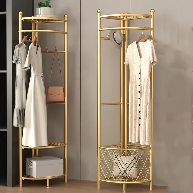 

Balcony Shelfs Clothes Rack Golden Floor Bedroom Coat Storage Clothes Hanger Home Modern Perchero De Pie Nordic Furniture