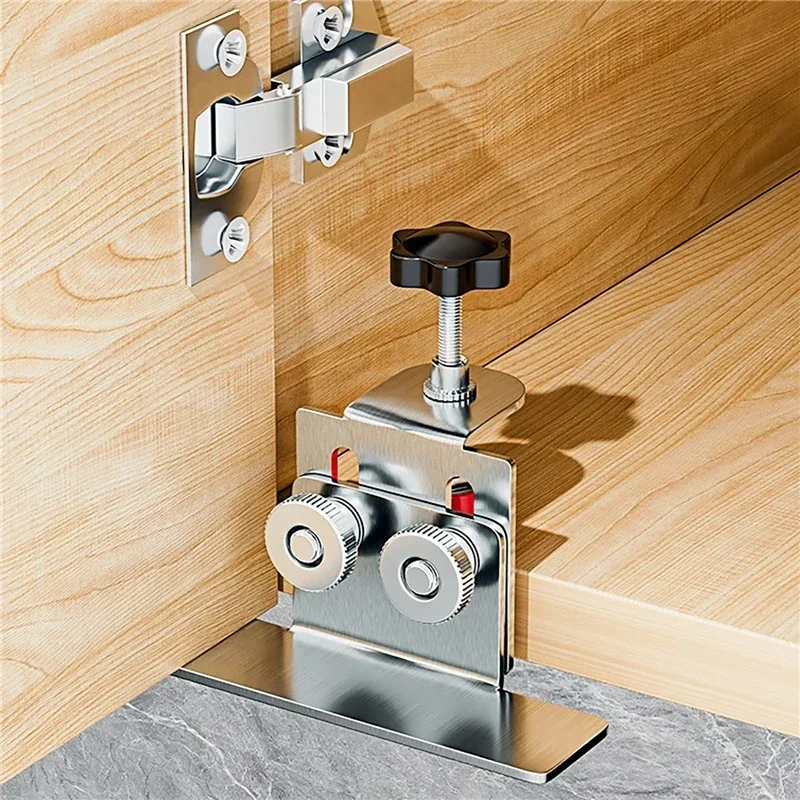 Household Hidden Door Mounting Jig Cabinets Frame Install Clamp Woodworking Cabinet Door Support Arm Stainless Steel Bracket