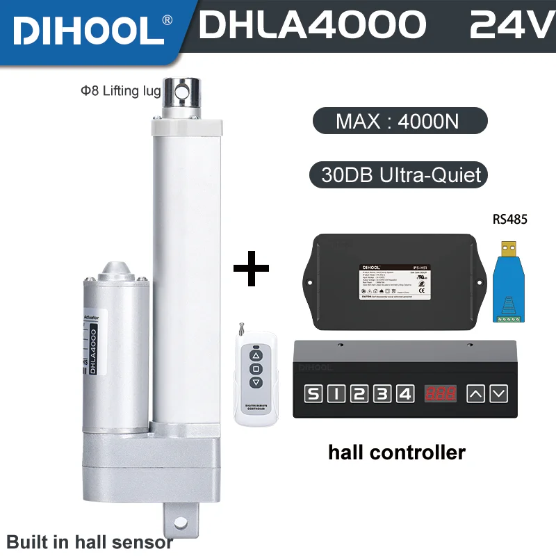 

Electric Linear Actuator With HALL Controller 24V Motor 150mm 200mm 250mm 500mm Stroke 4000N Push Telescopic