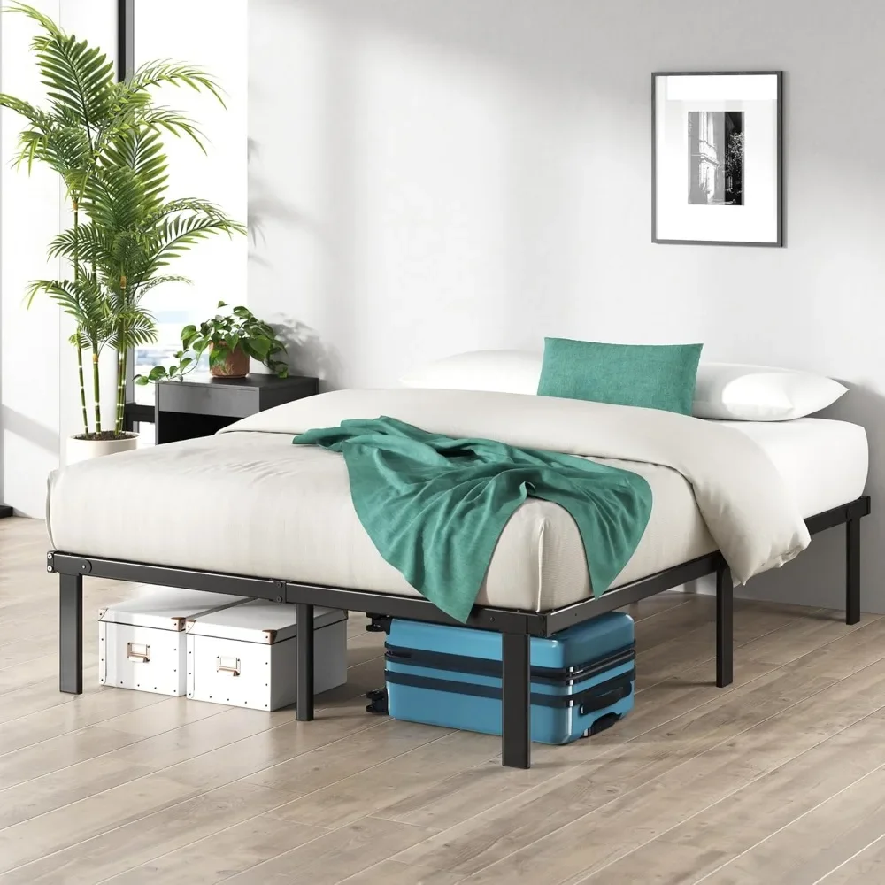 14 Inch Metal Platform Bed Frame, Foldable Steel Frame, No Box Spring Needed, Easy Assembly