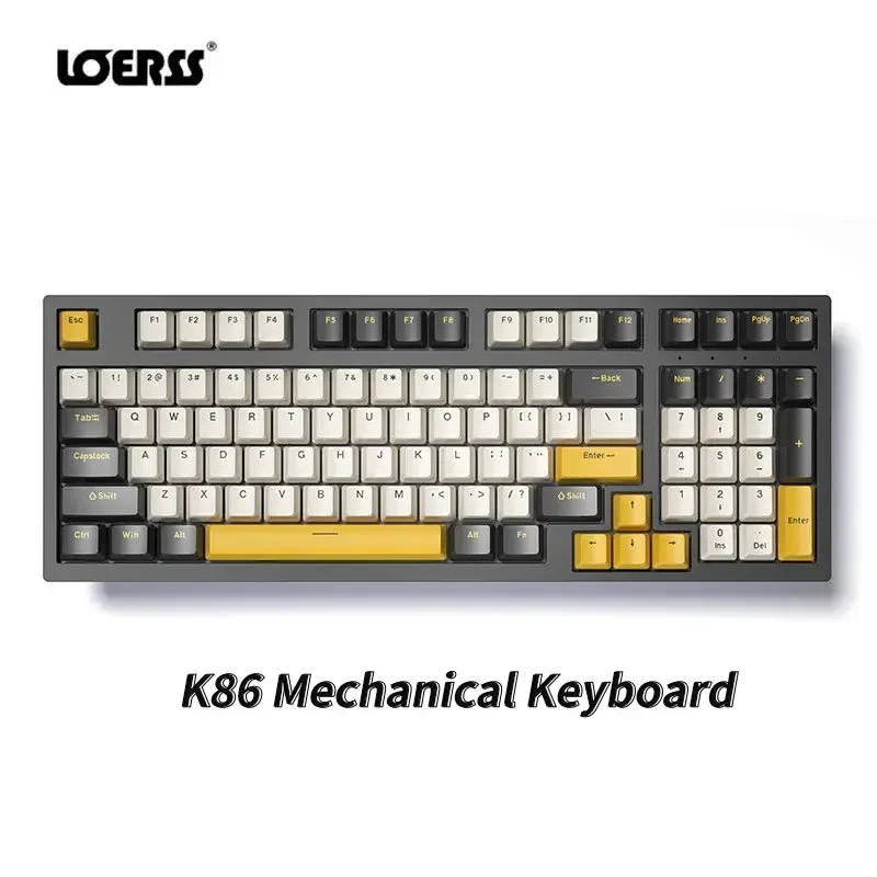 

LOERSS K86 Wired Mechanical Keyboard RGB Backlit 98 Keys Hot Swap Gasket Ergonomics Waterproof Gaming USB Keyboard for PC/Mac