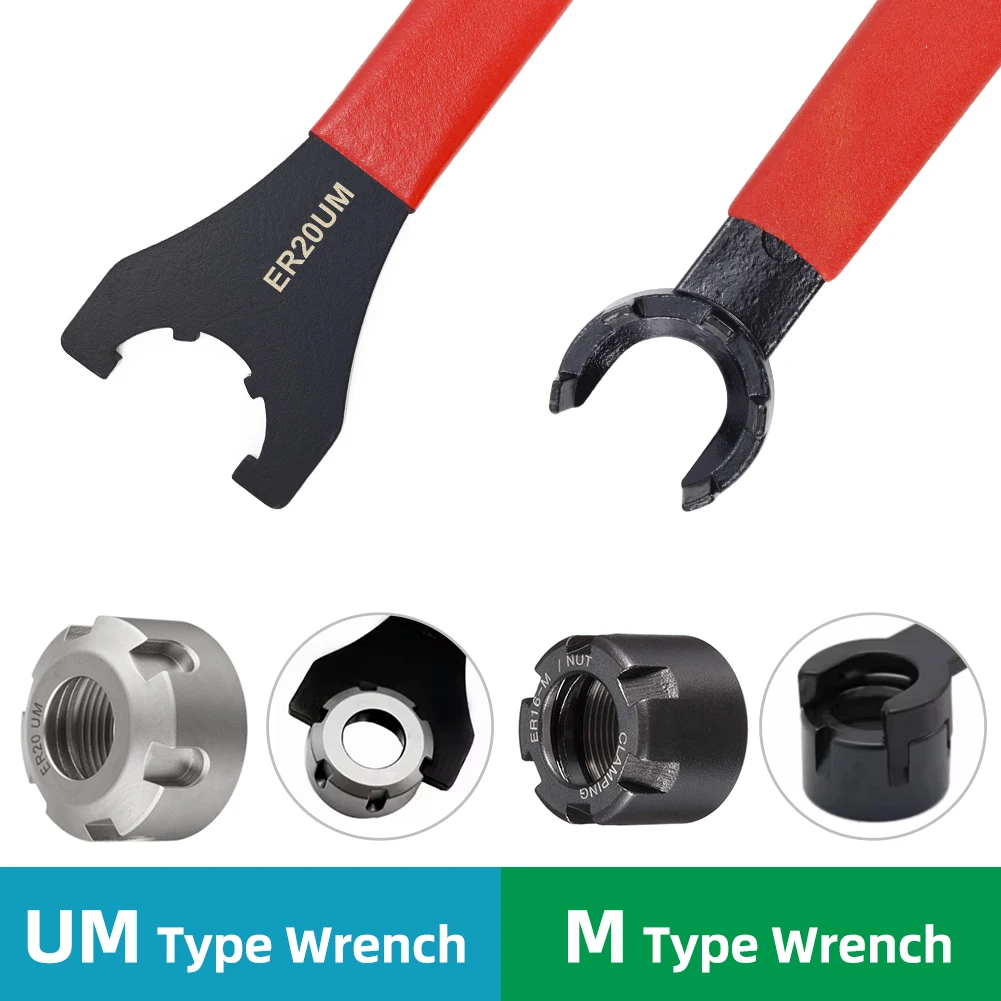 XCAN Tool Holder Wrench M Type UM Type ER Collet Chuck Nut Wrench 1pc ER11/ER16/ER20/ER25/ER32/ER40 CNC Milling Tool ER Spanner