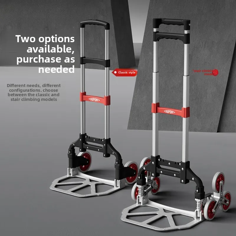Foldable Aluminum Shopping Cart, Portable Pull Trolley with Fast Fold Frame for Grocery Luggage Stair Climbing Daily Use