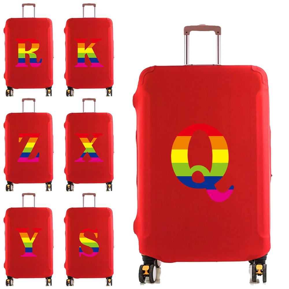 

Luggage Cover Protector Elastic Dustroof Fashion Suitcase Dust Cover Fit 18-28 Inch Trolley Baggage 26 Rainbow Letter Name Print