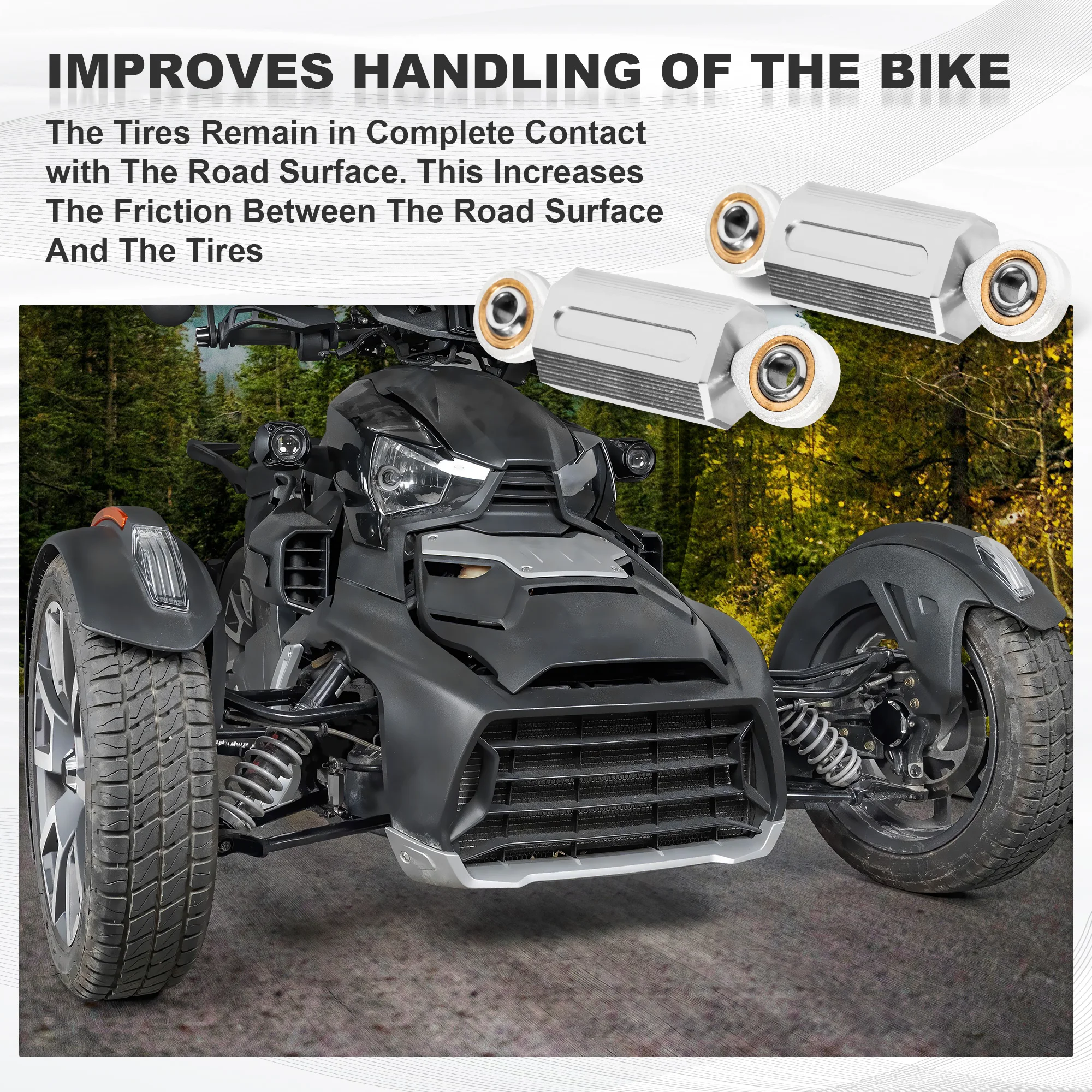 

Chrome High Quality Aluminum Sway Bar End Links Heim Joint Set 6mm Motorcycle Accessories for The Can-Am Ryker All Modles