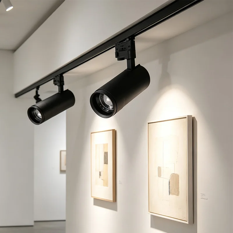 spot-led-sur-rail-lumiere-blanche-chaude-ou-froide-pour-galerie-4-fils-3-circuits-eclairage-sur-rail-cri-96-zoom-manuel-10-°-60-°-exposition-en-lumiere