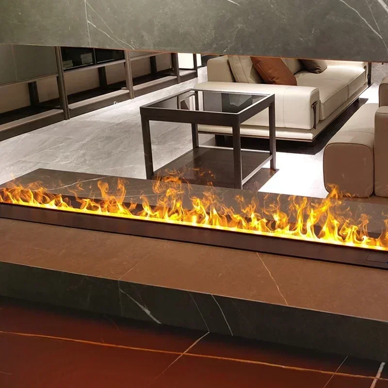 مدفأة مدمجة رفيعة للغاية حامل تلفاز منزلي مرطب مقلد لهب المواقد الديكور لغرفة المعيشة f