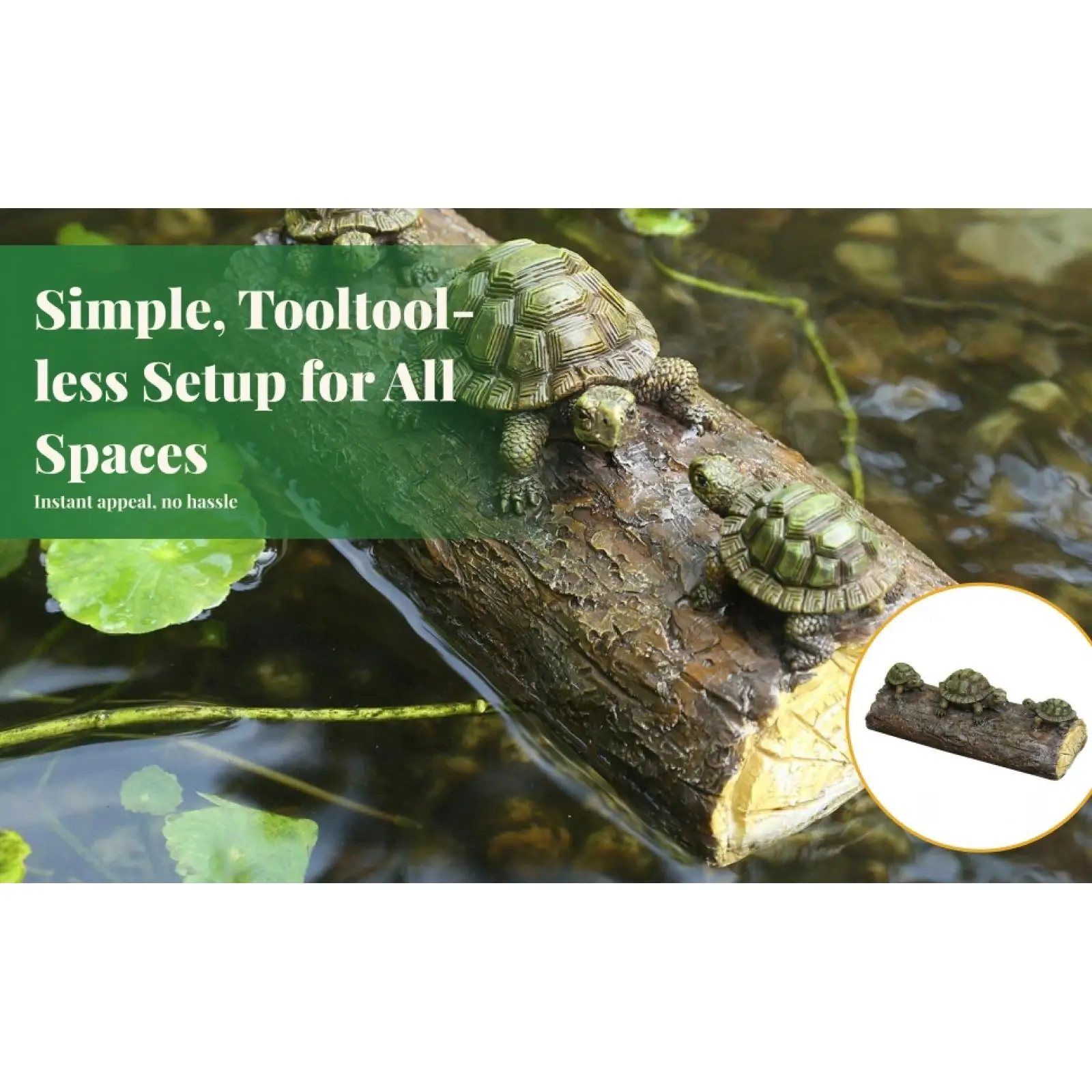 Turtle Floating Ornament Animals Figurine Fairy Garden Statue for Landscape