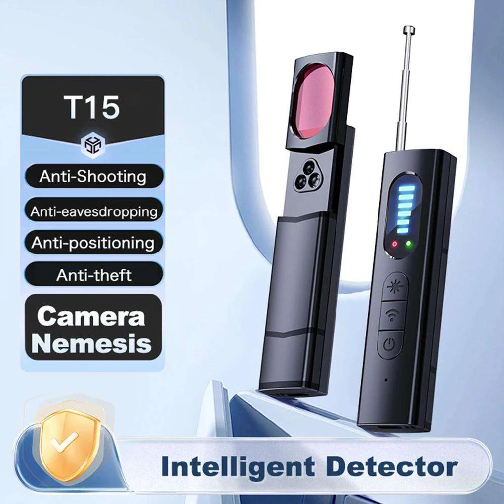 Hidden Wireless Camera Detector Protective Alarm Security Sensor Bug Finder GPS RF Signal Lens Tracker Security Detect Scanner