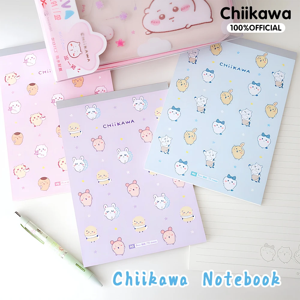 Genuine Chiikawa Notebook 70Pages Anime Hachiware Usagi Cartoon Print A5 Note Book Student Stationery Office Supplies Gifts