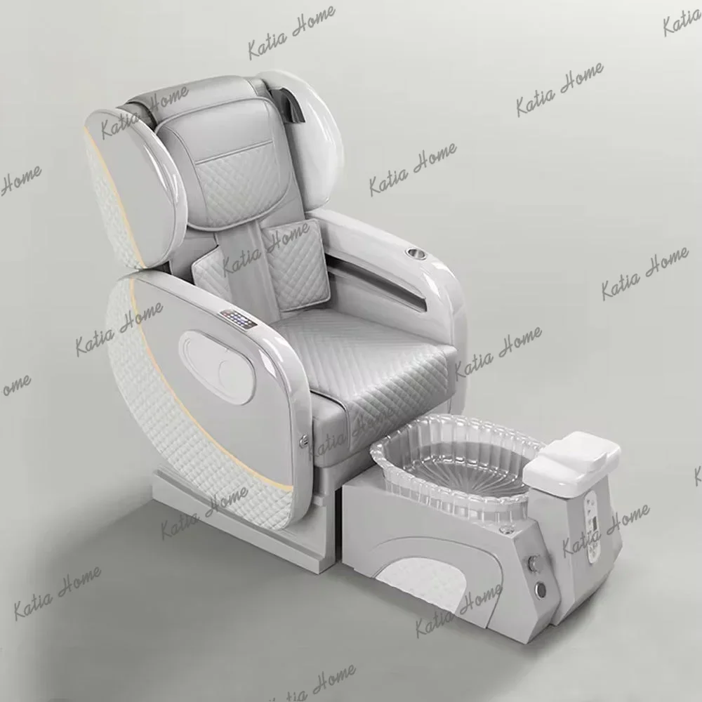 LSYAYOU New Electric Massage Chair with LED Pedicure Chair with Drainage Pump Can Be Reversed for Nail Salon