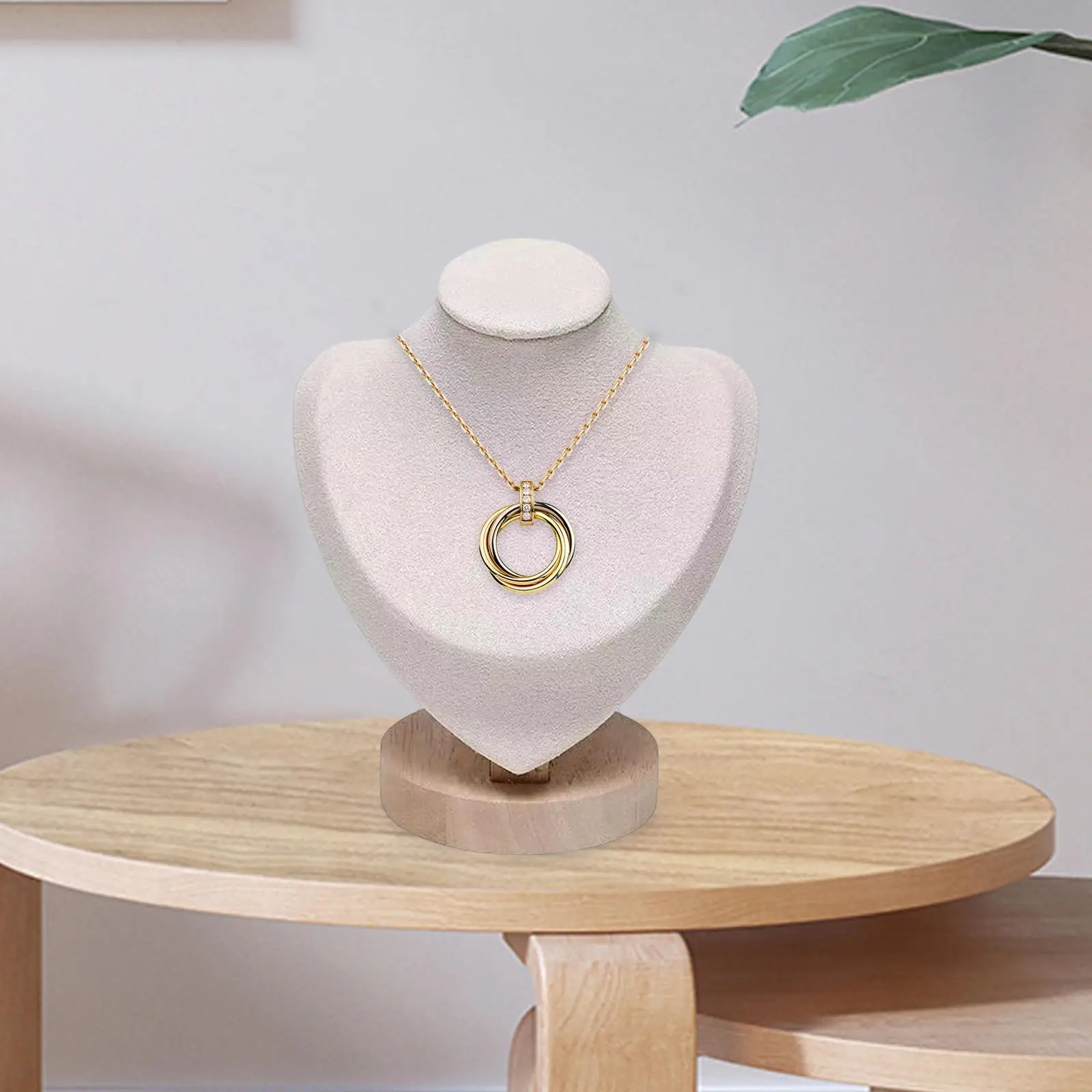 Pendant Jewelry Bust Display Holder Wooden Chain Organizer Stand for Jewelry Storage at Home and Business
