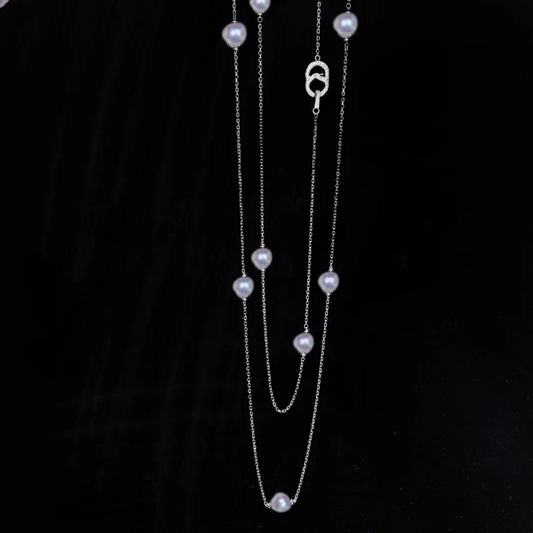 

925 Sterling Silver Necklace Findings Jewelry Base Settings Mountings Parts Mounts for 7-9mm Pearls Stones 5pcs/lot