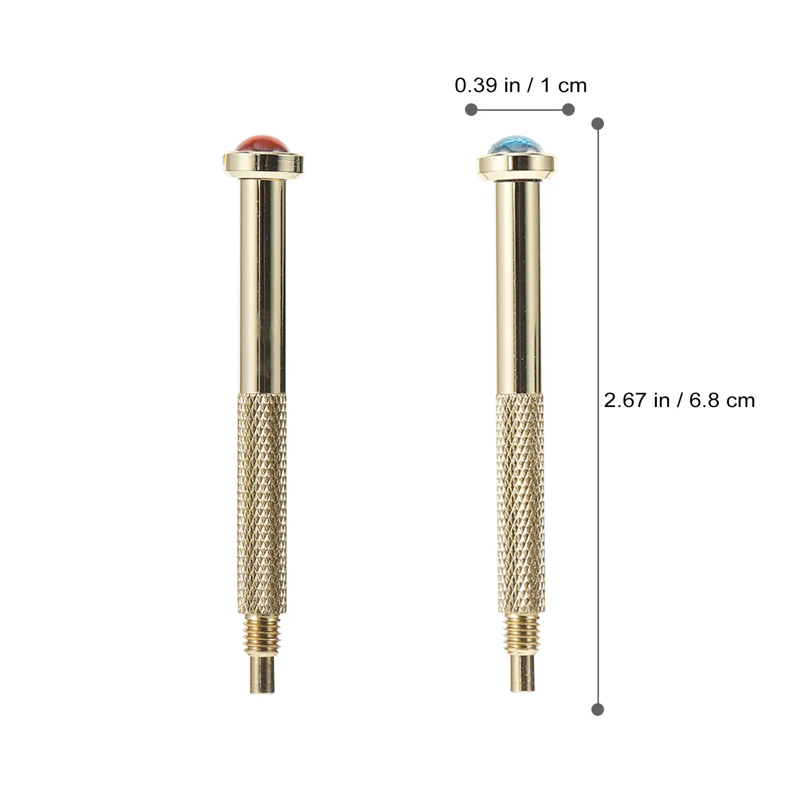 2pcs Golden Nail Piercing Tool Random Color Beads Dangle Charm Art DIY Metal Manicure Supplies Long Service Life Affordable