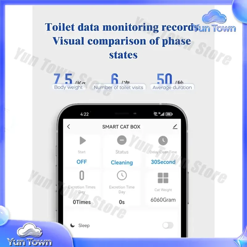 for Smart App Controlled Automatic Self-Cleaning Cat Litter Box for Cats Easy Clean PP Plastic Pet Toilet Sand Sandbox