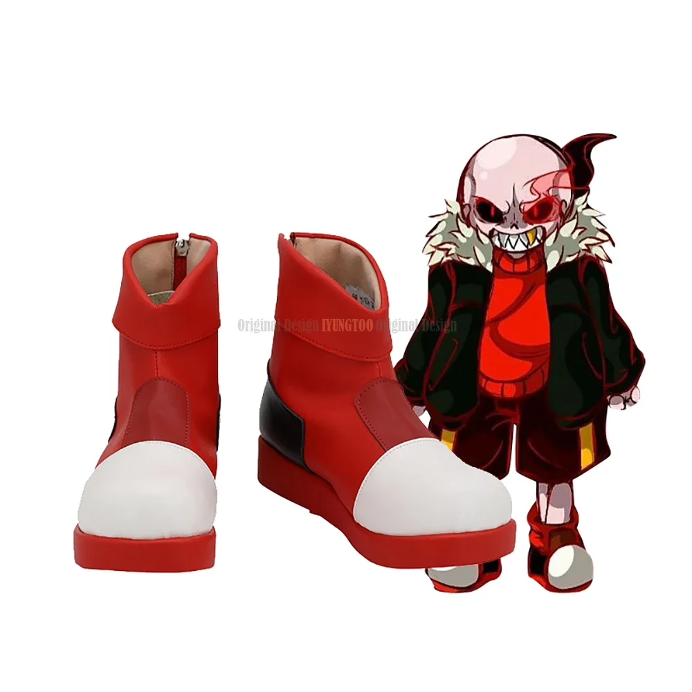 

Undertale Sans Cosplay Boots Red Shoes Custom Made Any Size for Halloween Party Cosplay Accessories