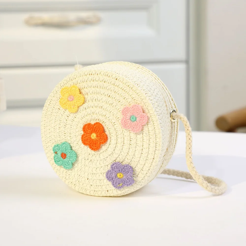 

Straw Children's Straw Beach Bag Fashion Heart Pattern Cute Crossbody Bag Casual Messenger Bag Kids