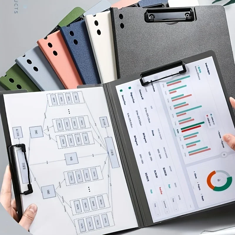 1pc A4 File Folder Clipboard Writing Pad Board Test Paper Document Organizer For Business & School, Stationery & Office Supplies