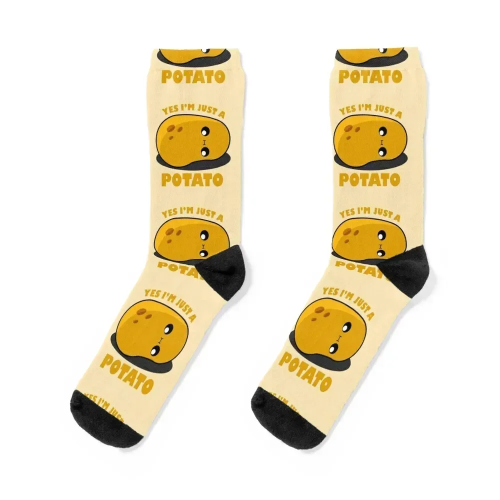 Cute Cartoon Potato || Yes I'm Just a Potato || Kawai Socks custom sports christmass gift Socks For Man Women's