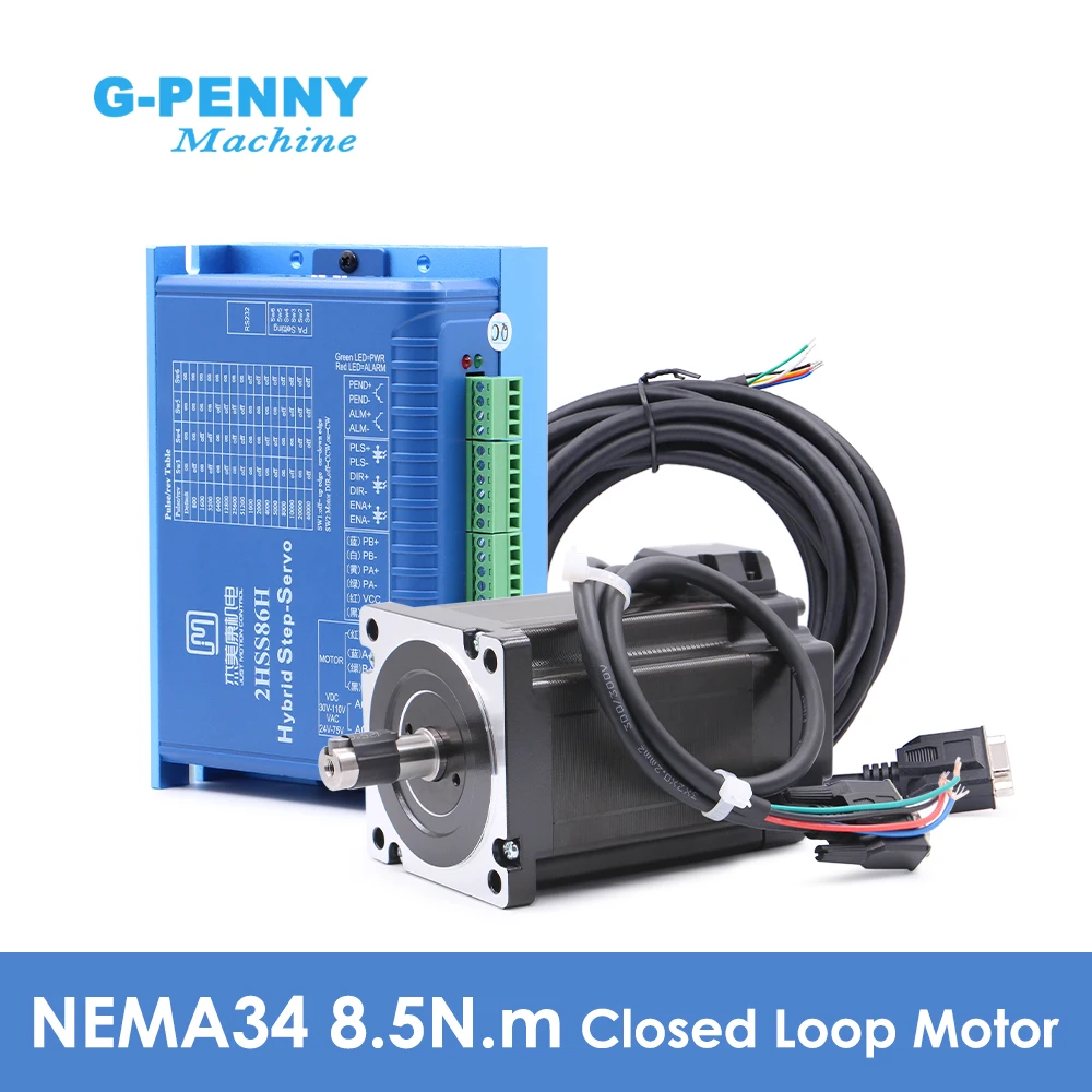 

G-Penny JMC Nema34 8.5N.m Closed Loop Stepper Motor 1200Oz-in Hybrid Stepper Servo Motor DC/AC 86J18156EC-1000-LS 2HSS86H-A-5