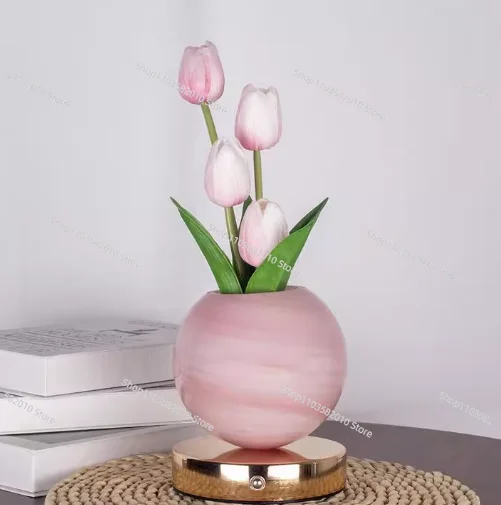 Tulip Planet night light bedroom bedside ambient light simulation bouquet decorative table lamp ornament