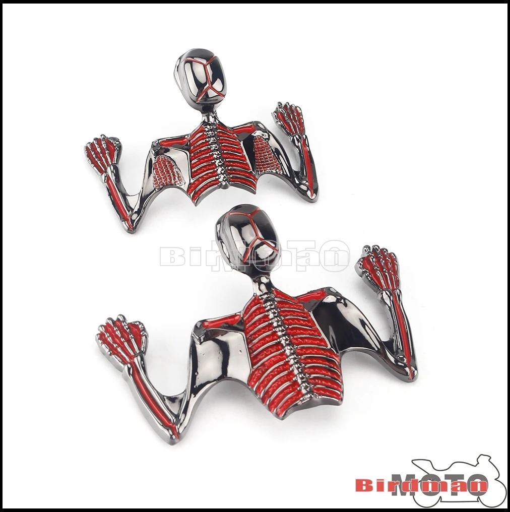 Steel Ornament Headlight Skull Skeleton Unviersal Motorcycle Adhesive Mudguard Signal Light Curved Housing Skeleton Decorative