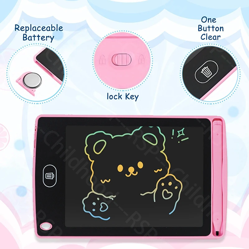 6.5 inch LCD Writing Tablet Drawing Board Montessori Educational Drawing Toys Kids Students Magic Blackboard Toy Christmas Gift