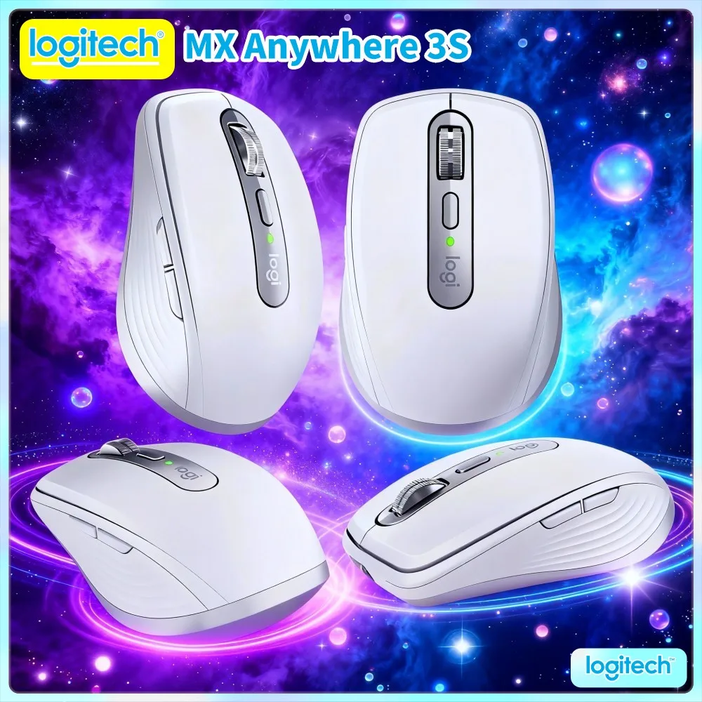 Top-Tier Logitech MX Anywhere 3S - 8K DPI Darkfield, Hyper-Scroll, Silent Click, 3-Device Sync For Office Use