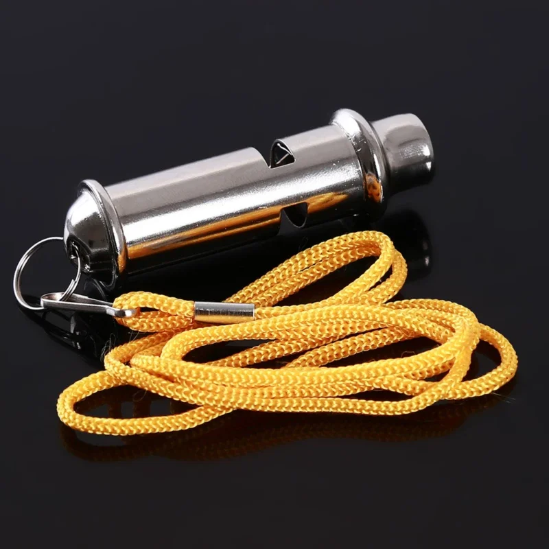 Stainless Steel Whistle - 150dB High Frequency for Police/Traffic/Pet Training, Referee & Emergency Outdoor Use W/Lanyard