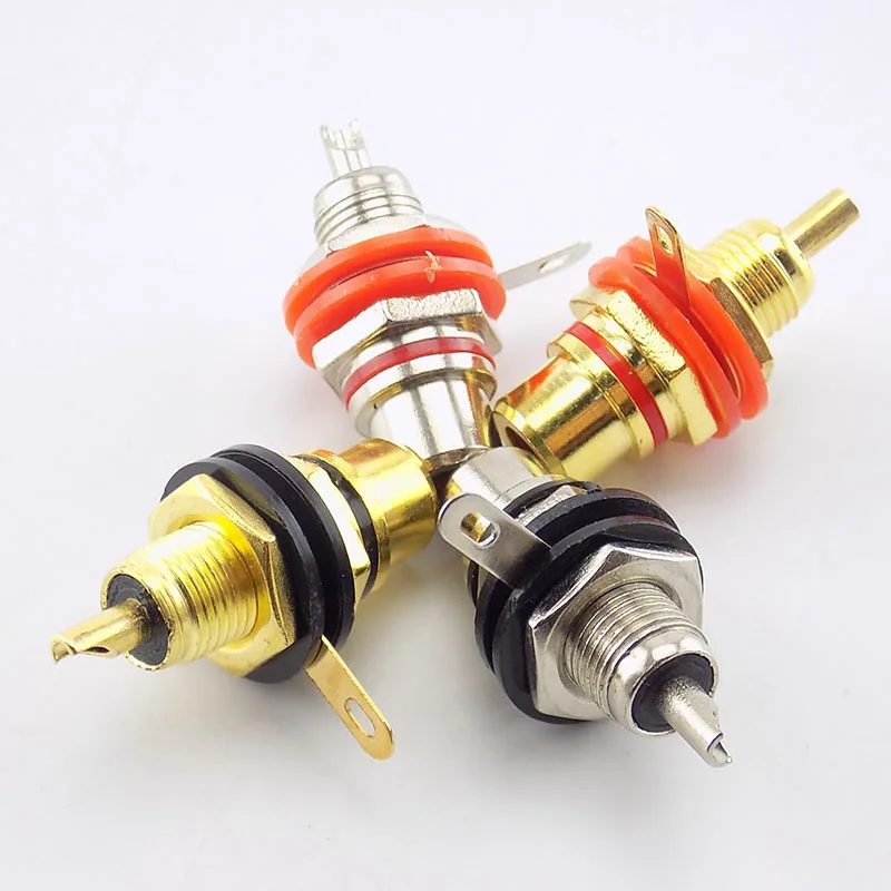 2pcs/1pair RCA Female Socket Connector Chassis Panel Mount Adapter Plug Gold plated Audio Video Adapter L19