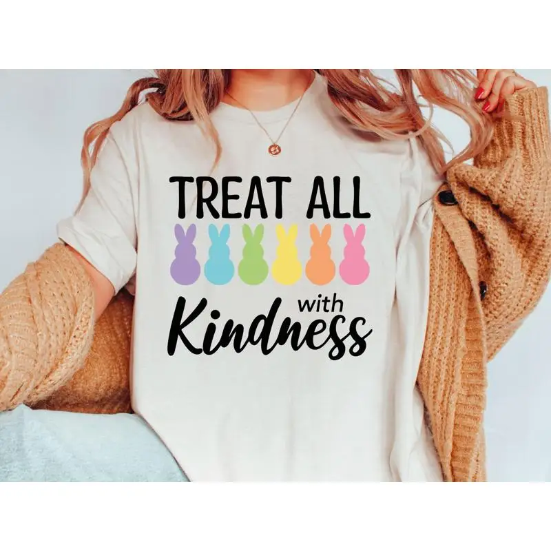 

Футболка Treat All Peeps With Kindness Пасха для учителей Забавный учитель SweaT Day Happy