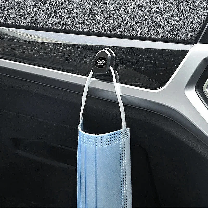 Ganchos Internos Autoadesivos BYD (2/4 Peças) para Atto 3, Seal, Dolphin, Han, Tang, Song, Yuan - Peças Práticas de Decoração e Armazenamento Interno 