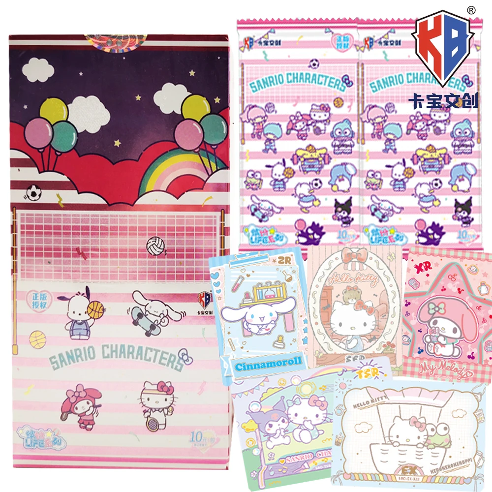 

Подлинные коллекционные карты Kabao Sanrio, любимые детские персонажи аниме с героями мультфильмов BADBADTZ-MARU, веселые жизненные карты, игрушки, подарки