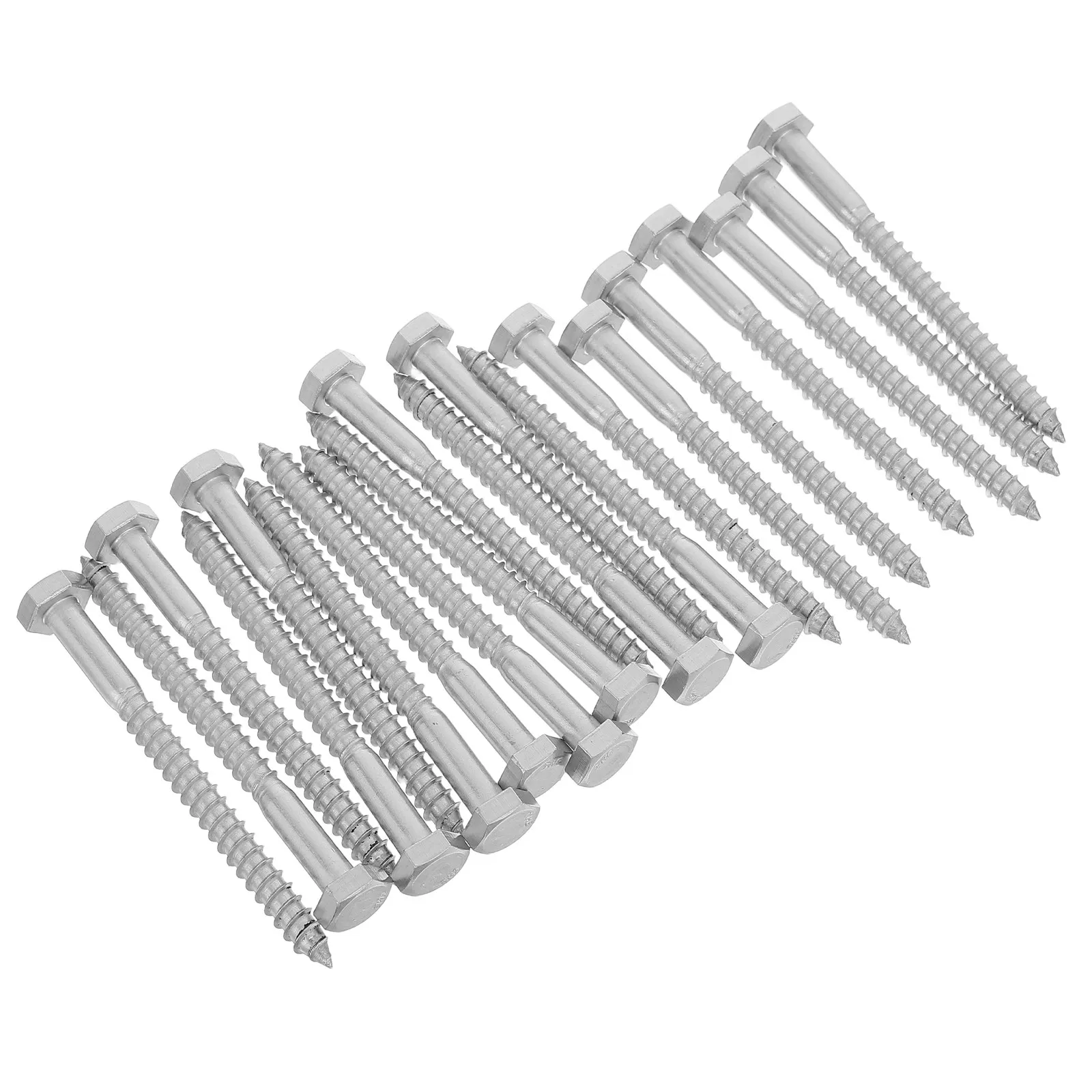 20pcs Stainless Steel Hex Head Self-Tapping Lag Screws for Wood, Timber Deck & Outdoor Structural Fastening