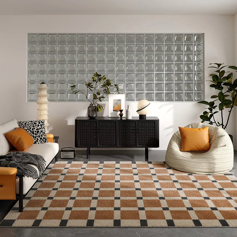 

French Retro Lounge Rug Large Area Carpets for Living Room Thick Cloakroom Non-slip Mat Light Luxury Bedroom Decor Plush Carpet