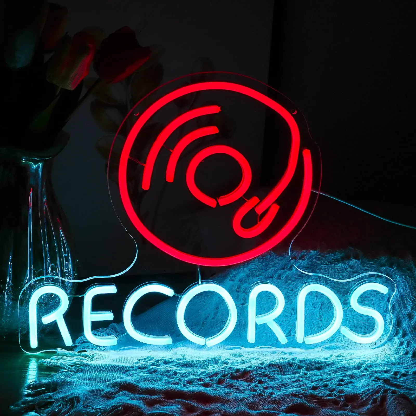 

Records studio Neon Sign DJ Vinyl Record LED Wall Decor Bar party club Bedroom Wall Hanging Light Vinyl Records gift