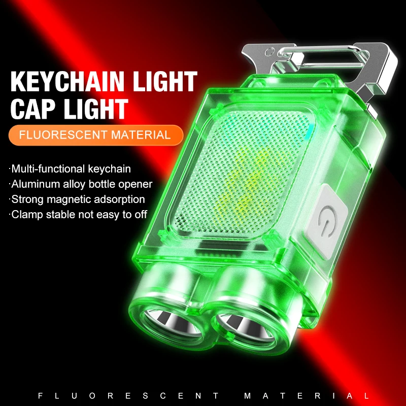 Keychain led light Magnetic flashlight Charging Mini portable light Maintenance Portable ultra bright work light Outdoor camping