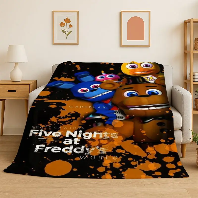 Horror Game F-FNAF Freddy Soft Flannel Throw Blanket,Warm Cozy Blanket for Bed,Couch,Sofa,Bedroom,Living Room,Travel,Picnic