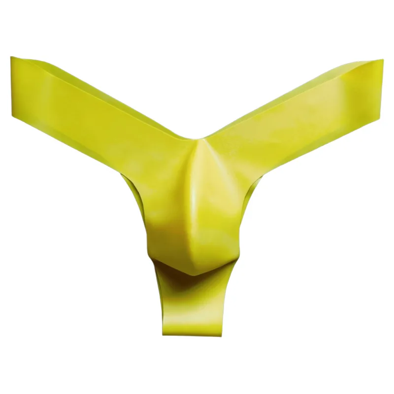 

Men's Fetish Latex Erotic Lingerie Seamless T-Back Thong Translucent Rubber U Convex G-String Sissy Gay Party Low-rise NIghtwear