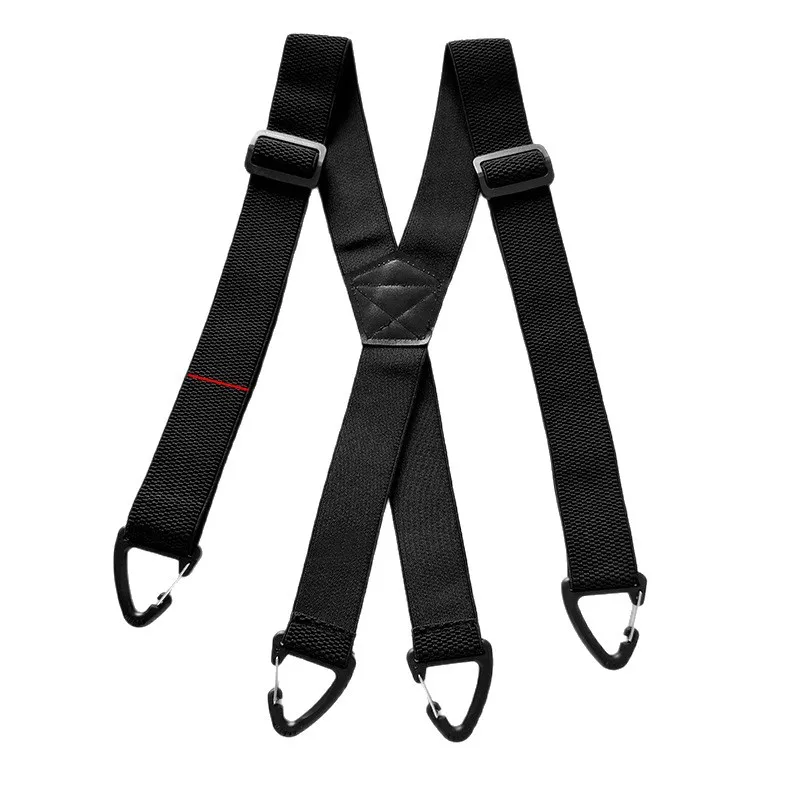 Stilvolle und minimalistische taktische Hosenträger für Erwachsene, 4-Clip-Stretch-Hosenträger mit dreieckigen Schnallen, Hosenträger im Workwear-Stil – Detail 5