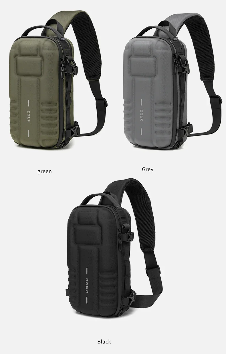 OZUKO Hard Shell Flex Bag Men Sports Shoulder Bag Multifunctional Large Capacity Waterproof High Quality Outdoor Tactical Bag