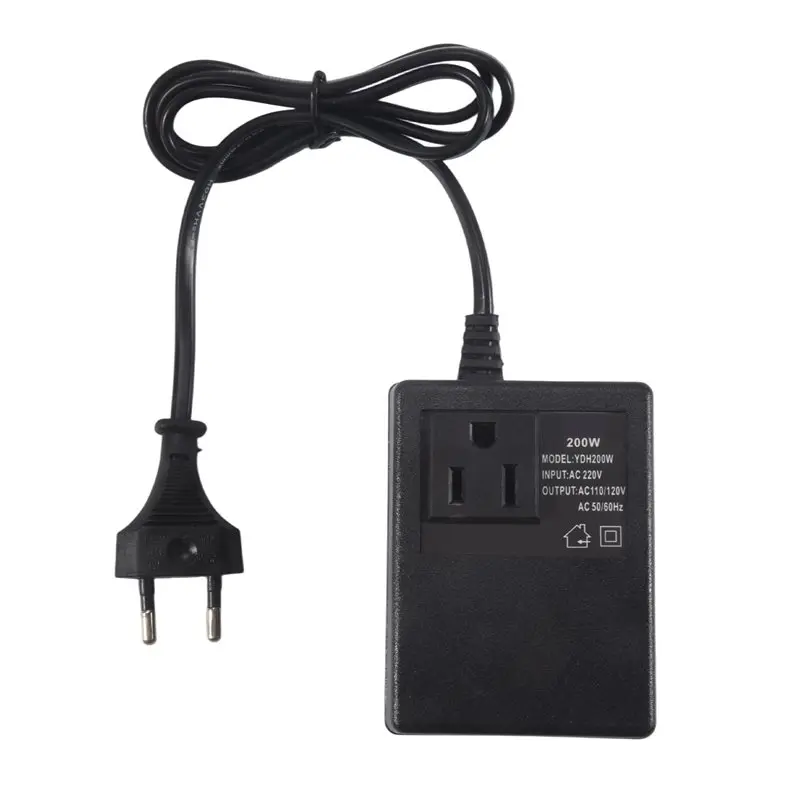 

Fresh 200W AC 220V To 110V Reduce Transformer Convert Travel Power EU Plug Adapter