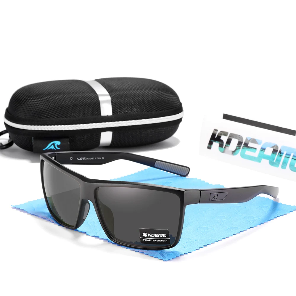 KDEAM Scratch Widerstand Sonnenbrille Männer Polarisierte 100% UV Schutz Sonnenbrille Integral Frühling Scharniere Und Gebogene Tempel KD029 – Detail 14