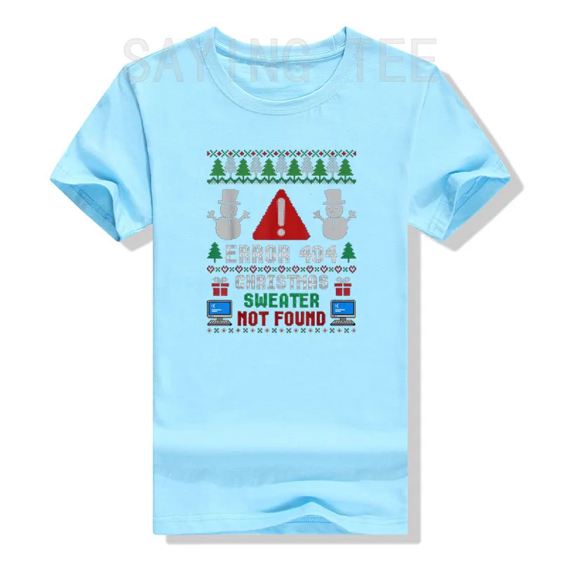 Computer Error 404 Ugly Christmas Sweater Not\'s Found T-Shirt Funny Computer Programmer Nerd Xmas Costume Gift Graphic Tee Tops