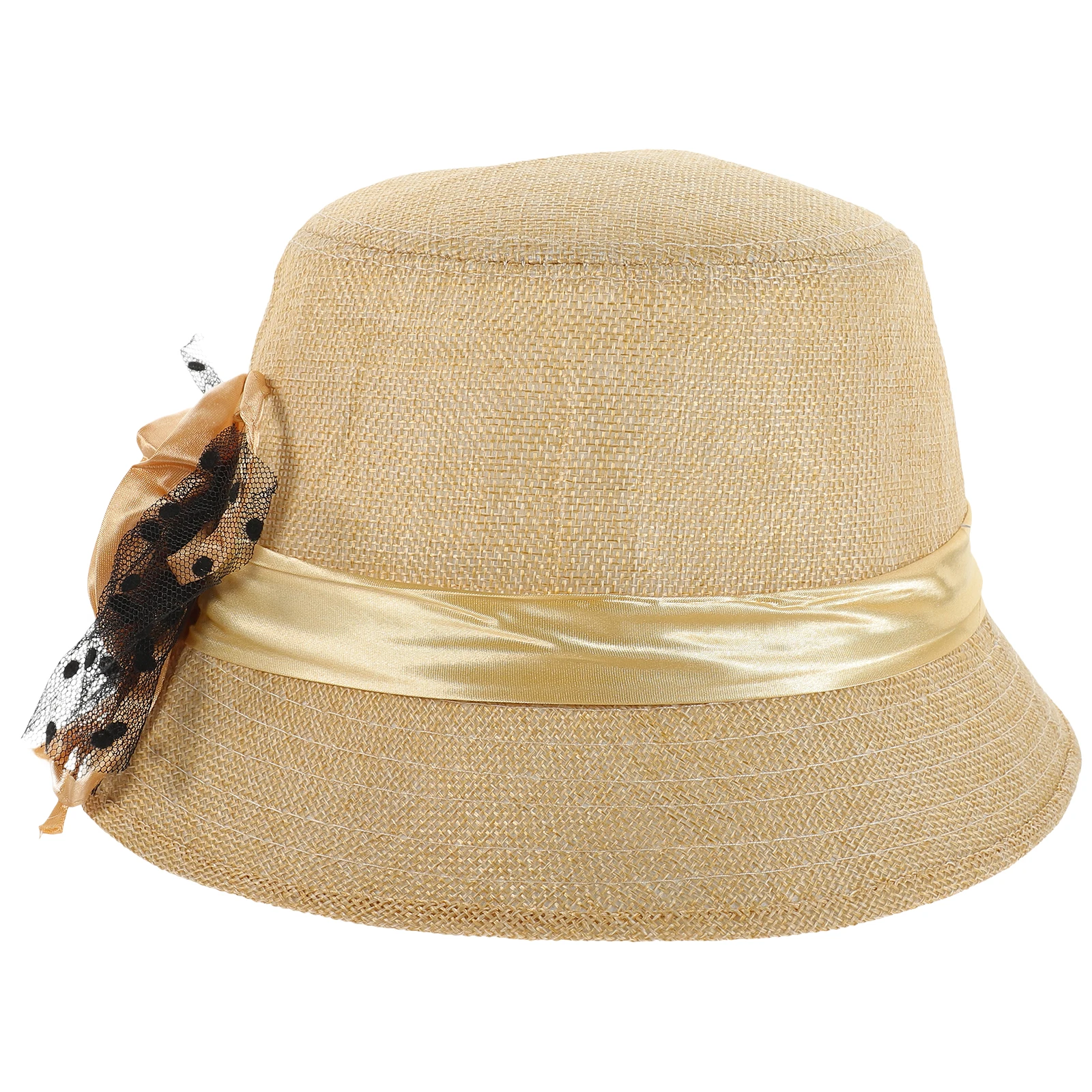 

Wide Brim Church Vintage Tea Party Large Red Pot Hat for Women Girls Bucket Shape Lace Flower Beanie Warm Outdoor Casual Hat