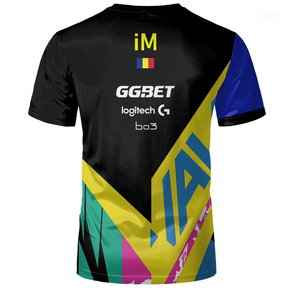 2024 شنغهاي الرائد نافي Esports فريق موحد تي شيرت رجالي CS2 لعبة المنافسة لاعب موحدة تي شيرت الأزرق الداكن بطل القمم #2