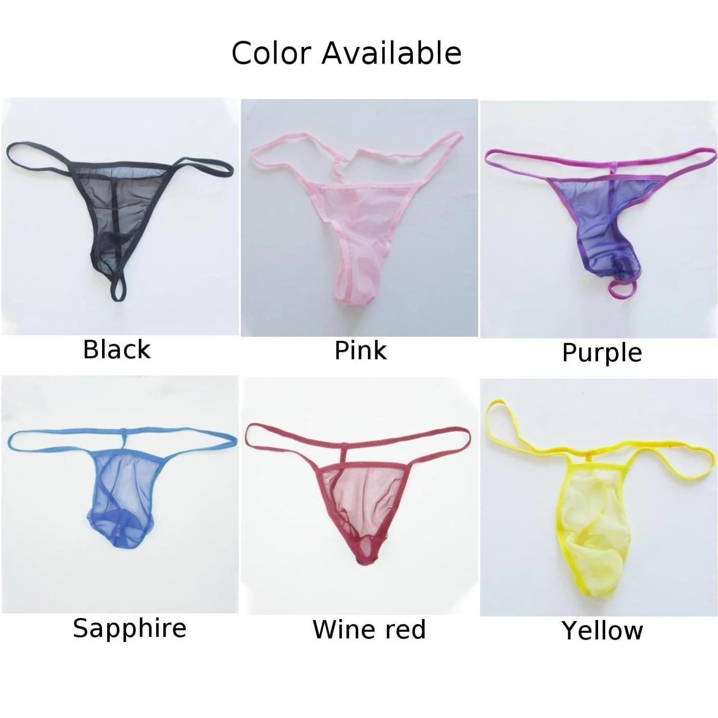 Men\'s Thongs Sexy Panties Ultra-Thin Mesh Briefs See-through Underwear Lingerie Exotic G-String Breathable Underpant Lingeries